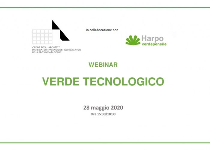 Webinar VERDE TECNOLOGICO – 28 maggio 2020 – ore 15:30/18:30